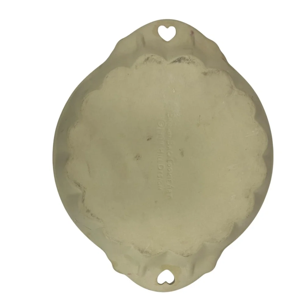 Brown Bag Cookie Art Heart Cookie‎ Mold Pan Stoneware Baking Dish